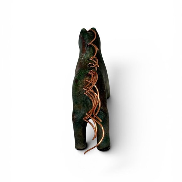 OOAK Signed Jeremy Diller Raku Spirit Horse with Turquoise Eyes & Copper Mane - Picture 13 of 13